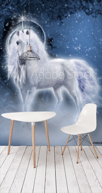 Picture of White Unicorn 3d computer graphics